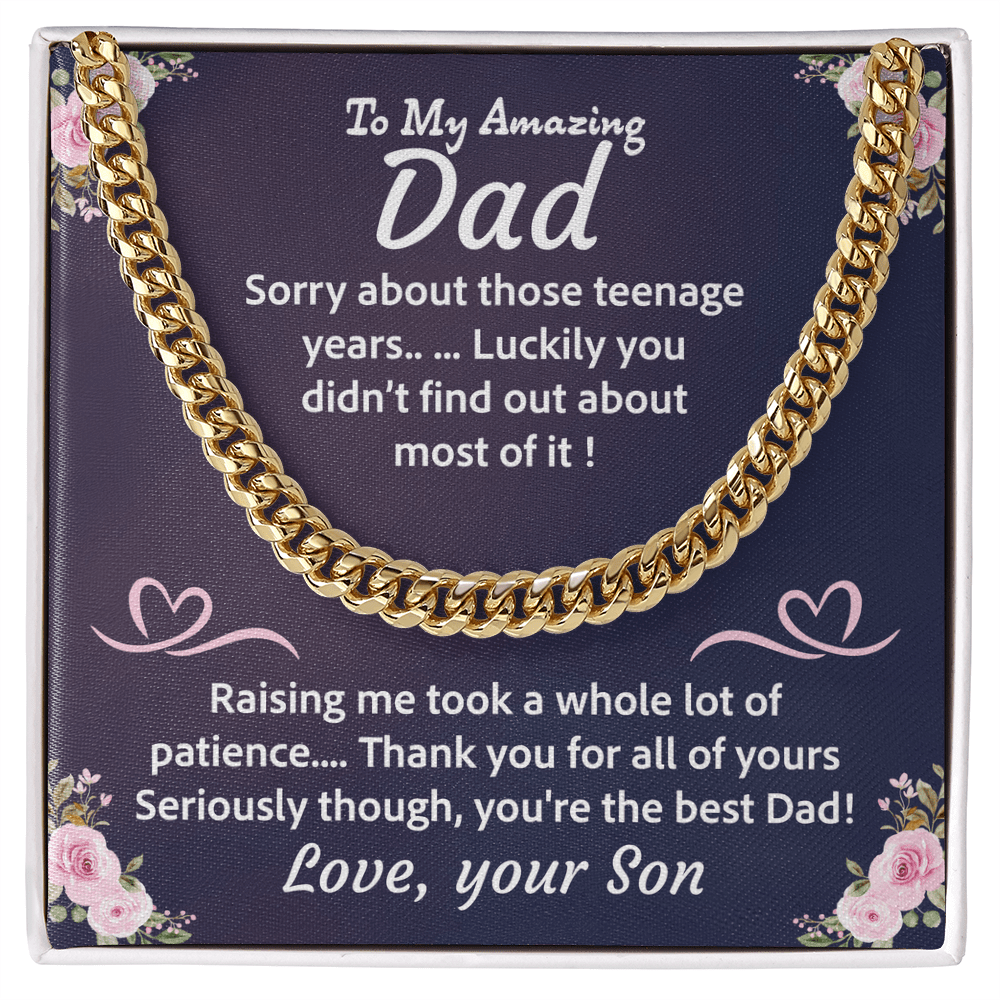 To my amazing Dad Cuban Link Chain - Fathers day gifts - Beauty Belliss